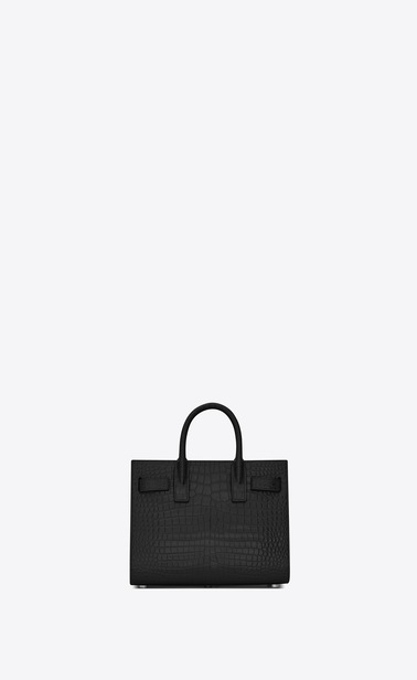 SAINT LAURENT Nano Sac de Jour Woman nano sac de jour bag in black crocodile embossed leather b_V4